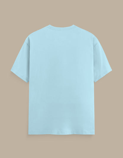 Le Fleur tropical bloom floral t-shirt, baby blue, back view
