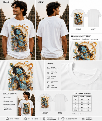 Eternal Bliss Krishna Modern Lord Krishna Classic Crew T-Shirt