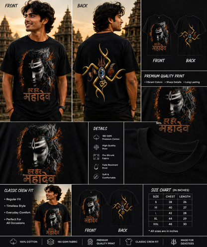 Har Har Mahadev – Premium Unisex Graphic Crew T-Shirt