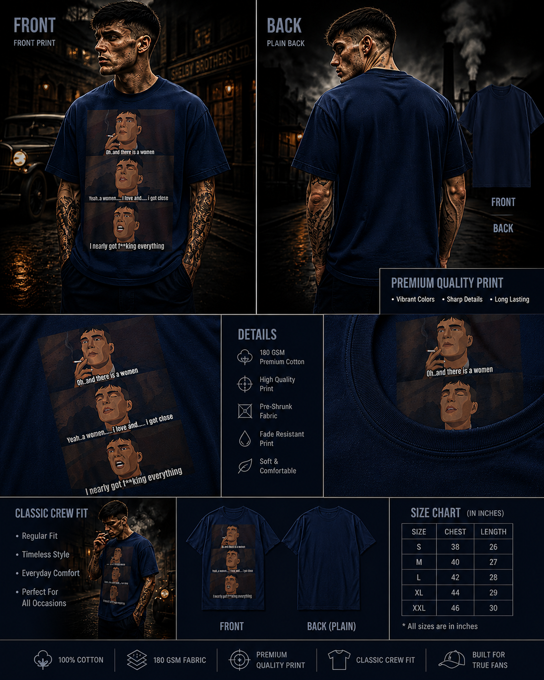 "Nearly Everything" Peaky Blinders Unisex Crew T-Shirt