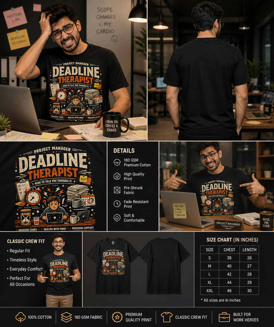 Deadline Therapist | The Ultimate Project Manager Unisex Tee