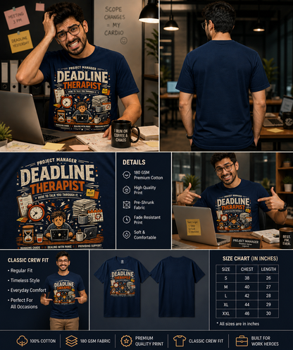 Deadline Therapist | The Ultimate Project Manager Unisex Tee