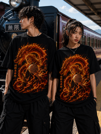 Flame Dragon Hashira – Rengoku Fire Aura Unisex Classic Crew T-Shirt
