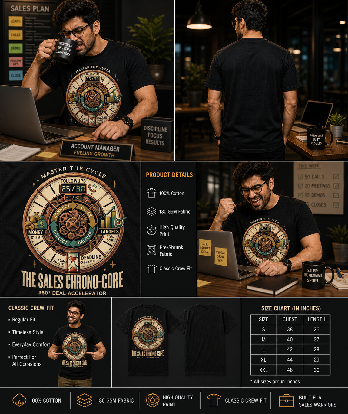 The Chrono-Core: Sales Accelerator - Unisex Classic Crew T-Shirt