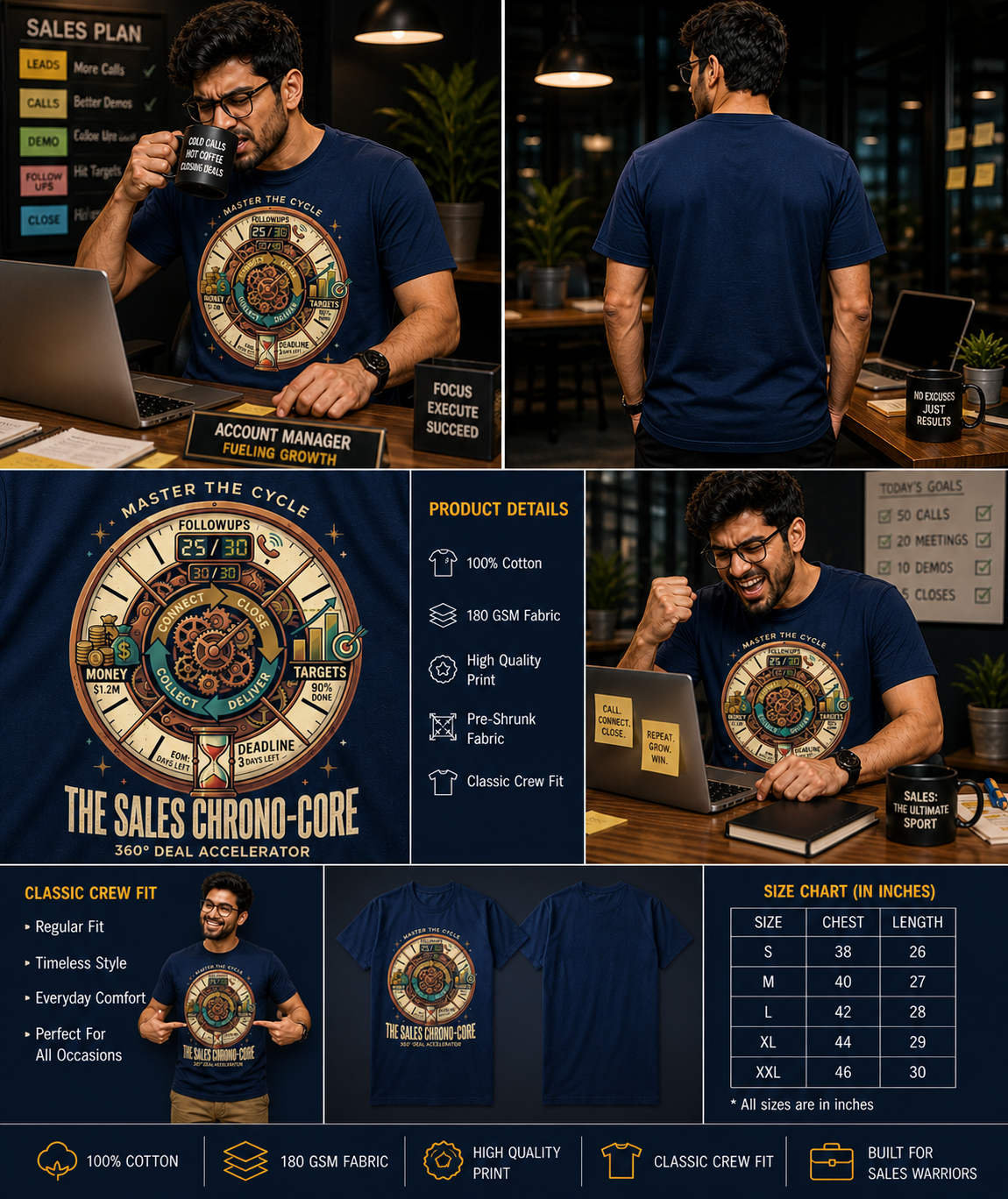 The Chrono-Core: Sales Accelerator - Unisex Classic Crew T-Shirt