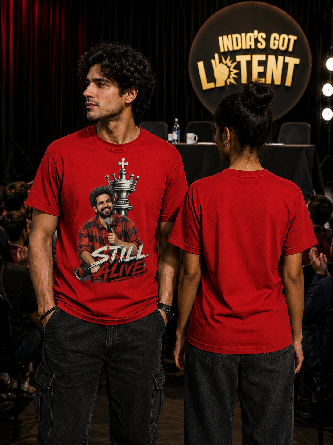 "Still Alive" Samay Raina Latent Graphic Apparel - Premium Unisex Classic Crew T-Shirt
