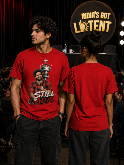 "Still Alive" Samay Raina Latent Graphic Apparel - Premium Unisex Classic Crew T-Shirt