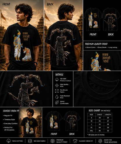 The Divine Command: "Shastra Uthao Parth" Unisex Classic Crew T-Shirt