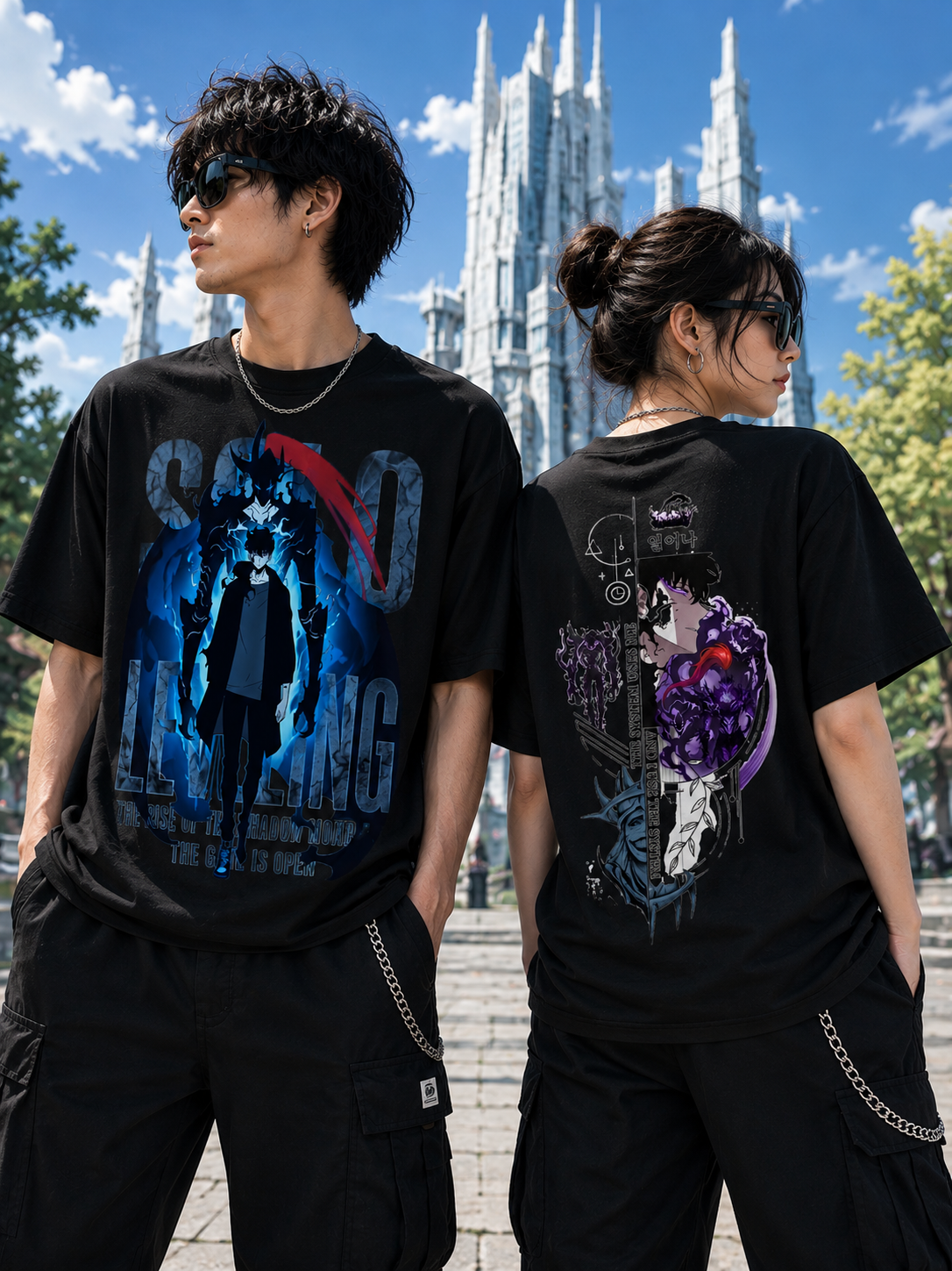 Solo Leveling T-Shirt - Sung Jinwoo Shadow Monarch Arise Graphic Tee - 180 GSM 100% Cotton
