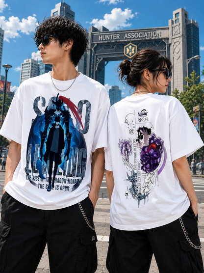Solo Leveling T-Shirt - Sung Jinwoo Shadow Monarch Arise Graphic Tee - 180 GSM 100% Cotton
