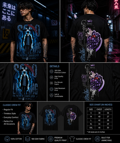 Solo Leveling T-Shirt - Sung Jinwoo Shadow Monarch Arise Graphic Tee - 180 GSM 100% Cotton