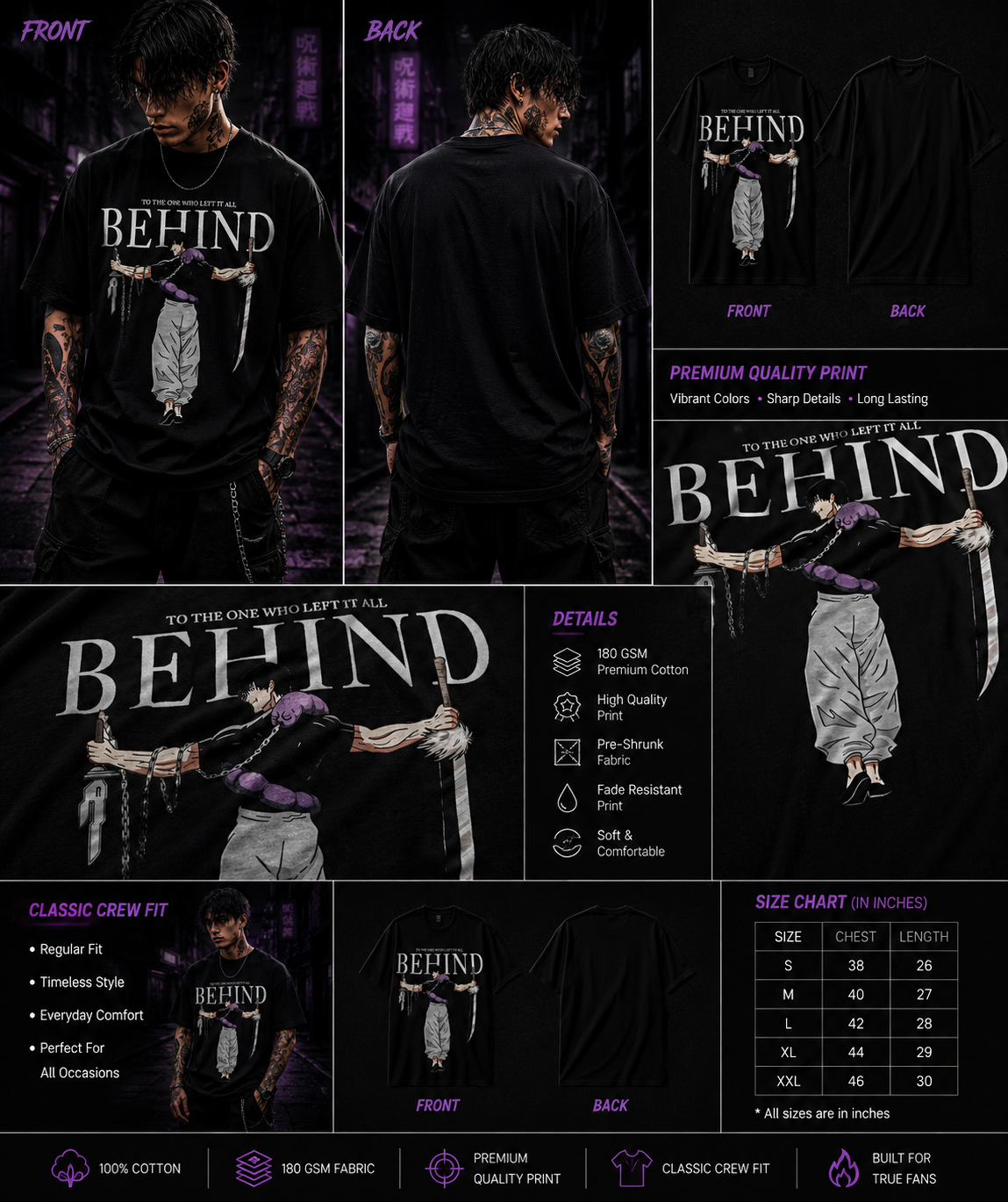 Toji Fushiguro Jujutsu Kaisen Graphic Tee - 100% Cotton