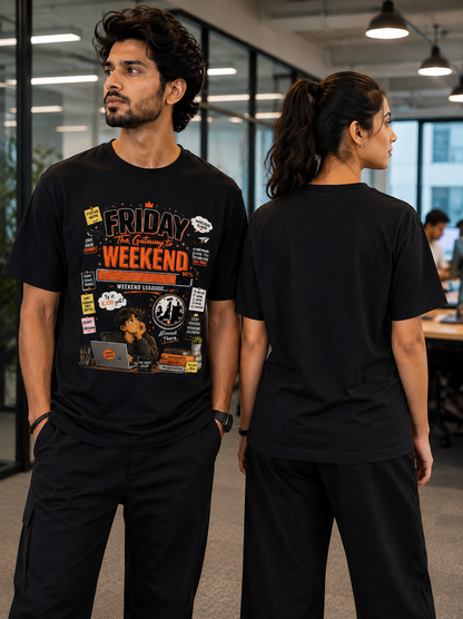 Friday: The Gateway to the Weekend – Graphic Casual Unisex Classic Crew T-Shirt
