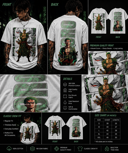 Roronoa Zoro "King of Hell" Premium Graphic Tee